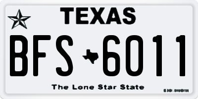 TX license plate BFS6011