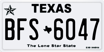 TX license plate BFS6047