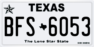 TX license plate BFS6053