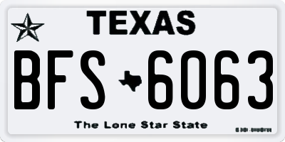 TX license plate BFS6063