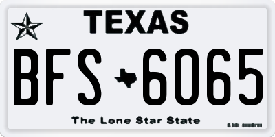 TX license plate BFS6065
