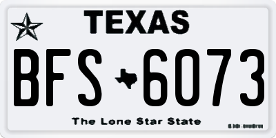 TX license plate BFS6073