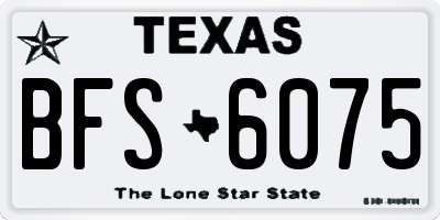 TX license plate BFS6075