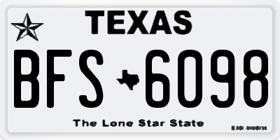 TX license plate BFS6098