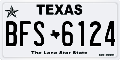 TX license plate BFS6124