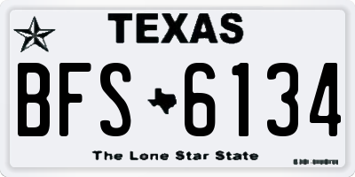 TX license plate BFS6134