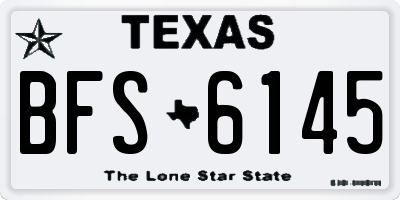 TX license plate BFS6145