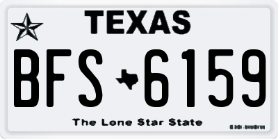 TX license plate BFS6159