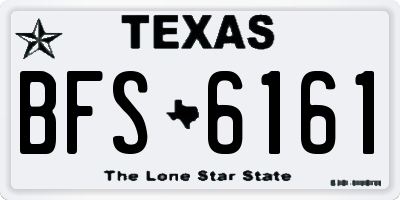 TX license plate BFS6161