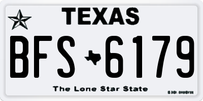 TX license plate BFS6179