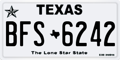TX license plate BFS6242