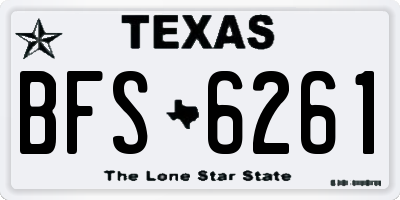 TX license plate BFS6261