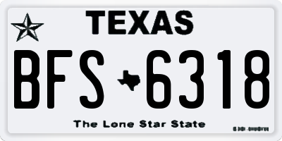 TX license plate BFS6318