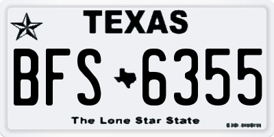 TX license plate BFS6355
