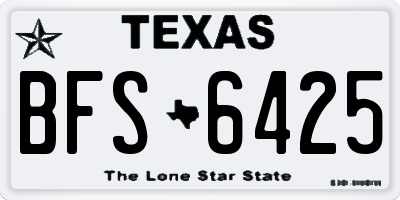 TX license plate BFS6425
