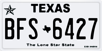 TX license plate BFS6427