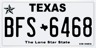 TX license plate BFS6468