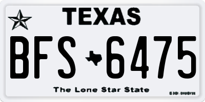 TX license plate BFS6475