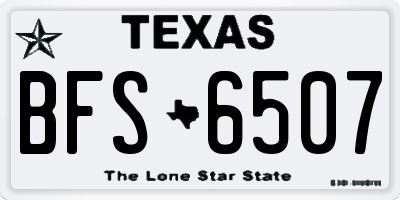 TX license plate BFS6507