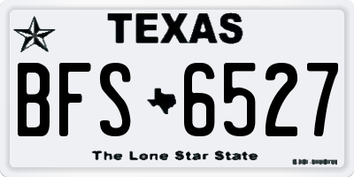 TX license plate BFS6527