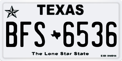 TX license plate BFS6536