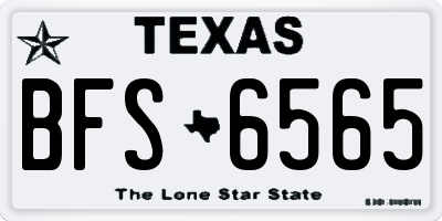 TX license plate BFS6565