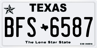 TX license plate BFS6587