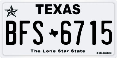 TX license plate BFS6715