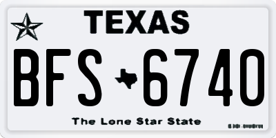 TX license plate BFS6740