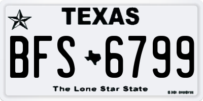 TX license plate BFS6799