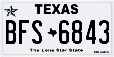 TX license plate BFS6843