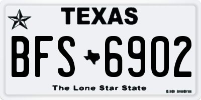 TX license plate BFS6902
