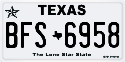 TX license plate BFS6958