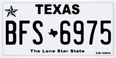 TX license plate BFS6975
