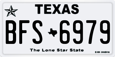TX license plate BFS6979