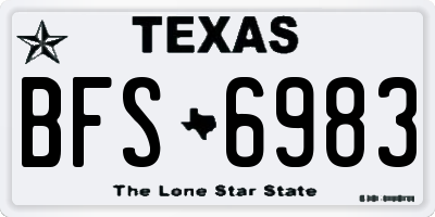 TX license plate BFS6983