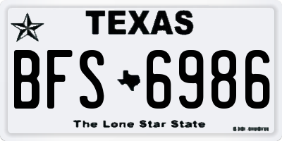 TX license plate BFS6986