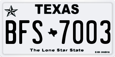 TX license plate BFS7003