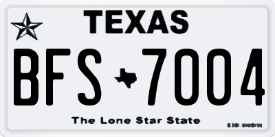 TX license plate BFS7004