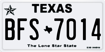 TX license plate BFS7014