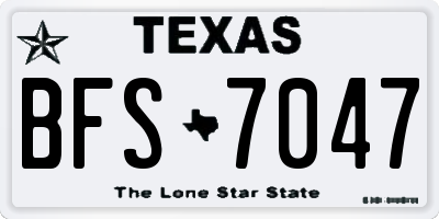TX license plate BFS7047