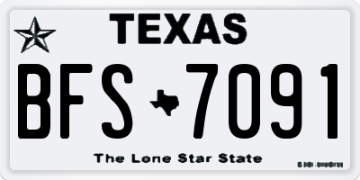 TX license plate BFS7091