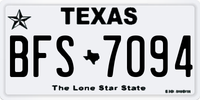 TX license plate BFS7094