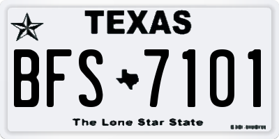 TX license plate BFS7101