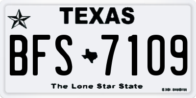 TX license plate BFS7109