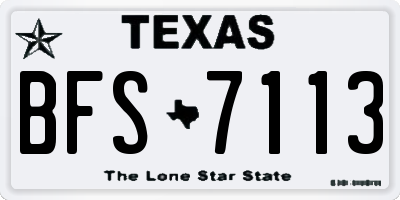 TX license plate BFS7113