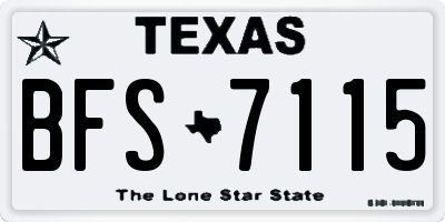 TX license plate BFS7115