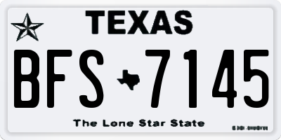 TX license plate BFS7145