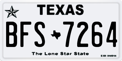 TX license plate BFS7264