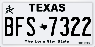 TX license plate BFS7322